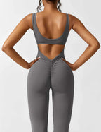 Jumpsuit – Sleeveless Flared Ruched Jumpsuit for Women-Myra Lina