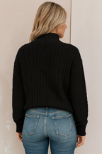 Knitted Sweater – Turtleneck – High Neck – Chunky Knit Sweater – Women's Knitwear-Myra Lina