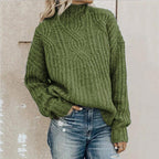 Knitted Sweater – Turtleneck – High Neck – Chunky Knit Sweater – Women's Knitwear-Myra Lina