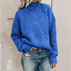 Knitted Sweater – Turtleneck – High Neck – Chunky Knit Sweater – Women's Knitwear-Myra Lina