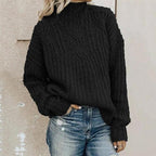 Knitted Sweater – Turtleneck – High Neck – Chunky Knit Sweater – Women's Knitwear-Myra Lina