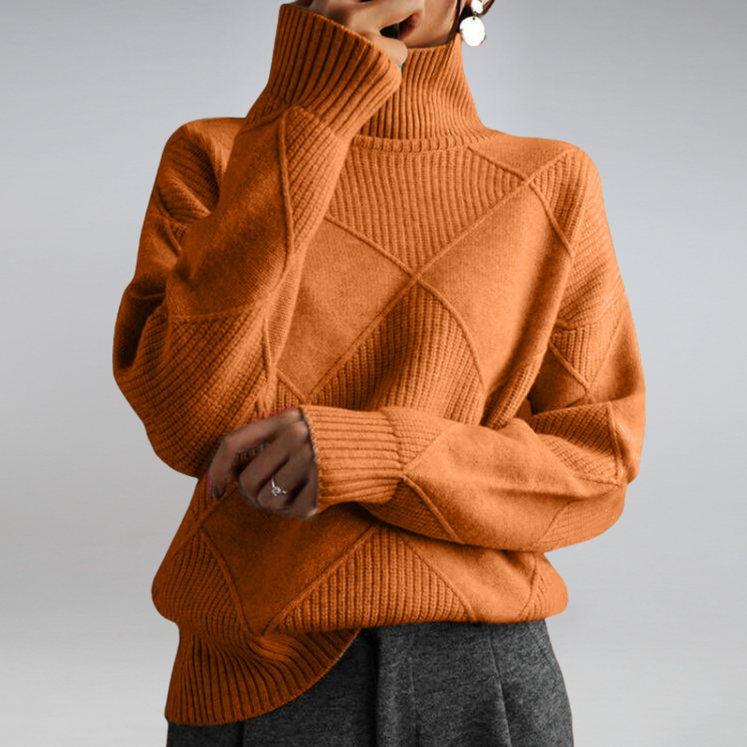Knitted Sweater – Turtleneck – Oversized – Knitted Jumper – Women's Knitwear-Myra Lina
