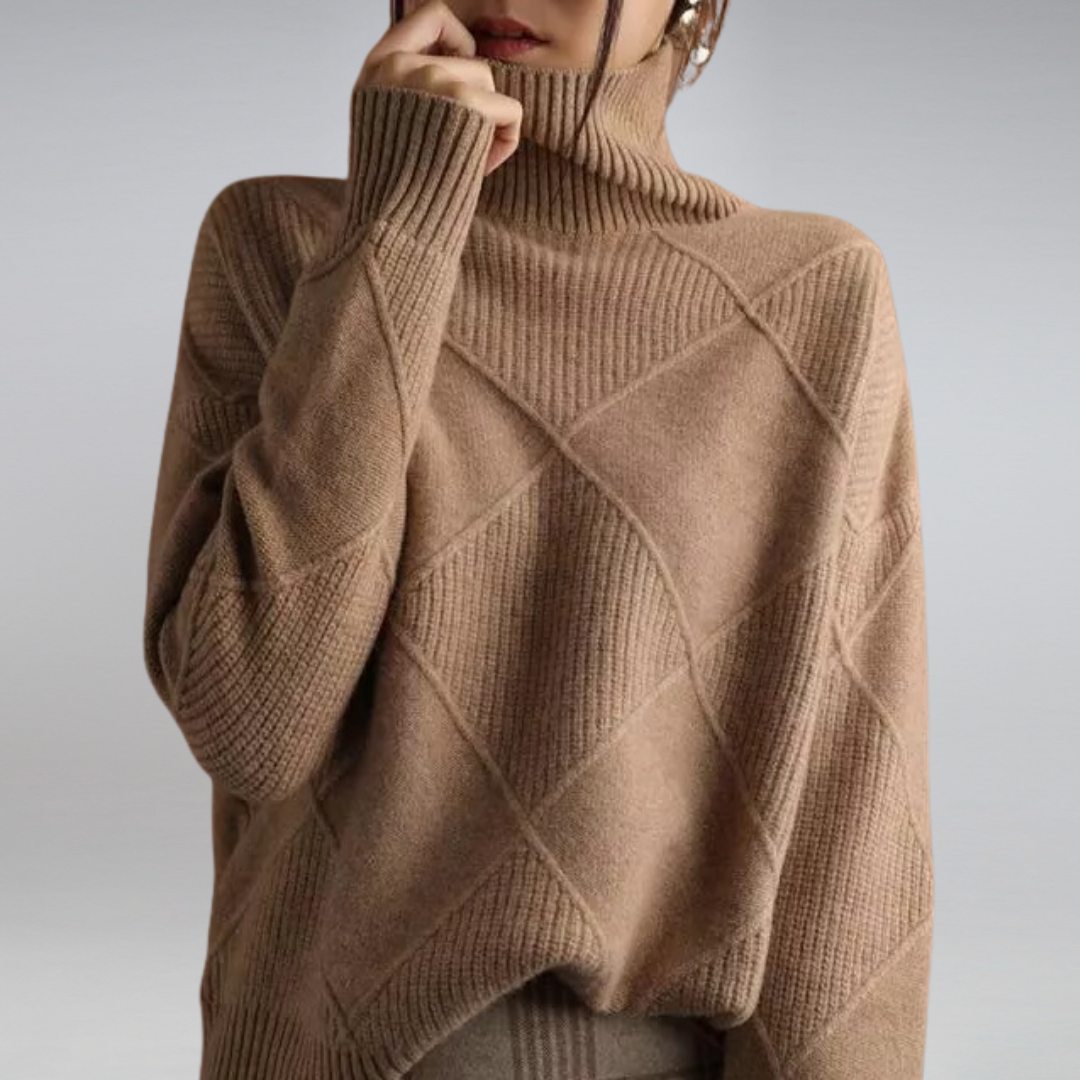 Knitted Sweater – Turtleneck – Oversized – Knitted Jumper – Women's Knitwear-Myra Lina