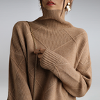 Knitted Sweater – Turtleneck – Oversized – Knitted Jumper – Women's Knitwear-Myra Lina