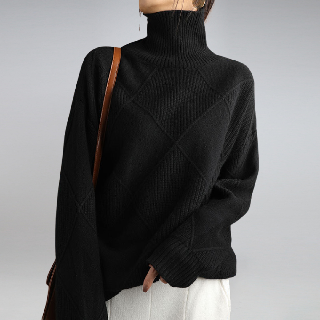 Knitted Sweater – Turtleneck – Oversized – Knitted Jumper – Women's Knitwear-Myra Lina