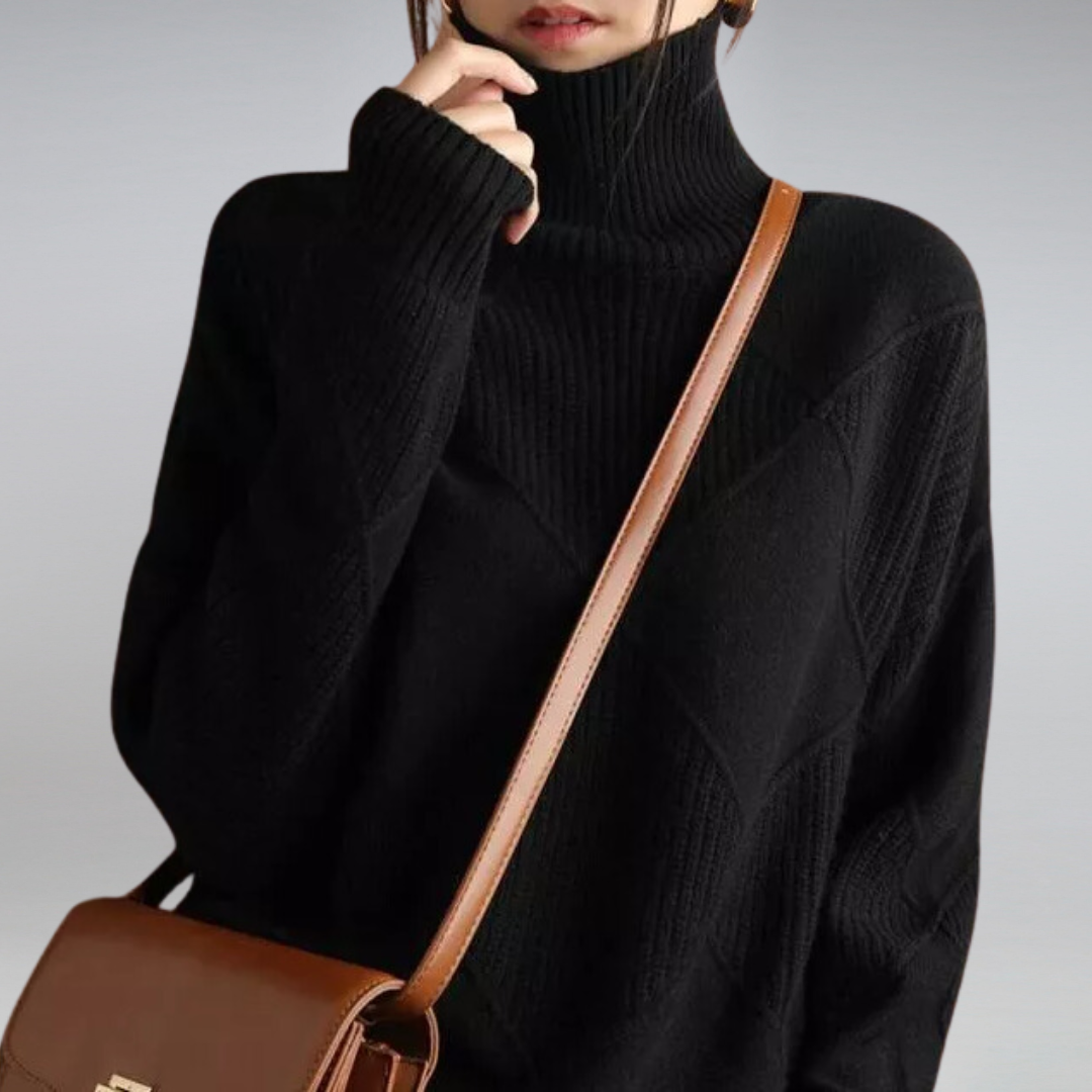 Knitted Sweater – Turtleneck – Oversized – Knitted Jumper – Women's Knitwear-Myra Lina