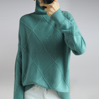 Knitted Sweater – Turtleneck – Oversized – Knitted Jumper – Women's Knitwear-Myra Lina