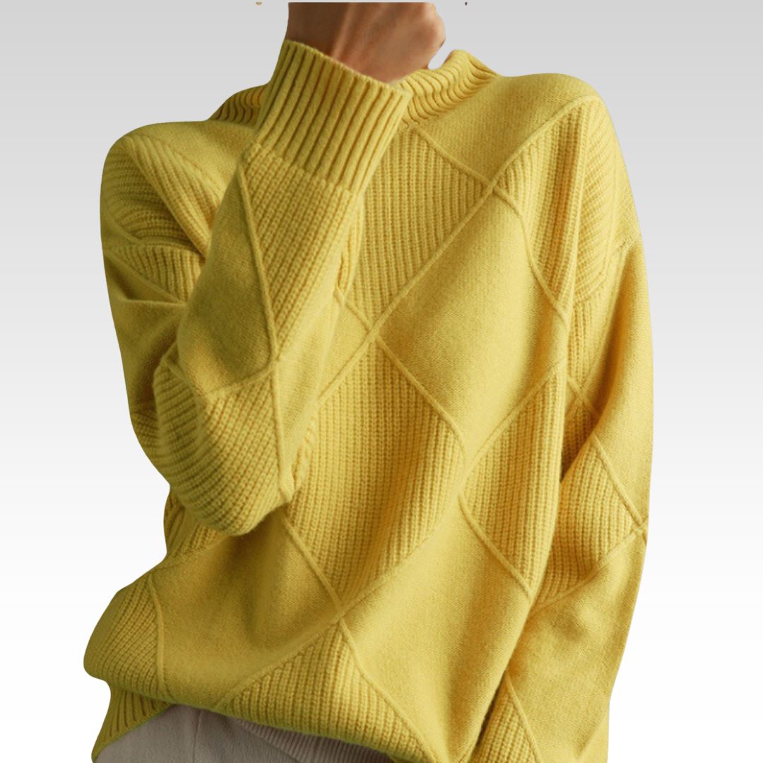Knitted Sweater – Turtleneck – Oversized – Knitted Jumper – Women's Knitwear-Myra Lina