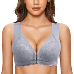 Lace Bra | Support | Wide Straps | Front Closure Bra | Wire-Free Bra-Myra Lina