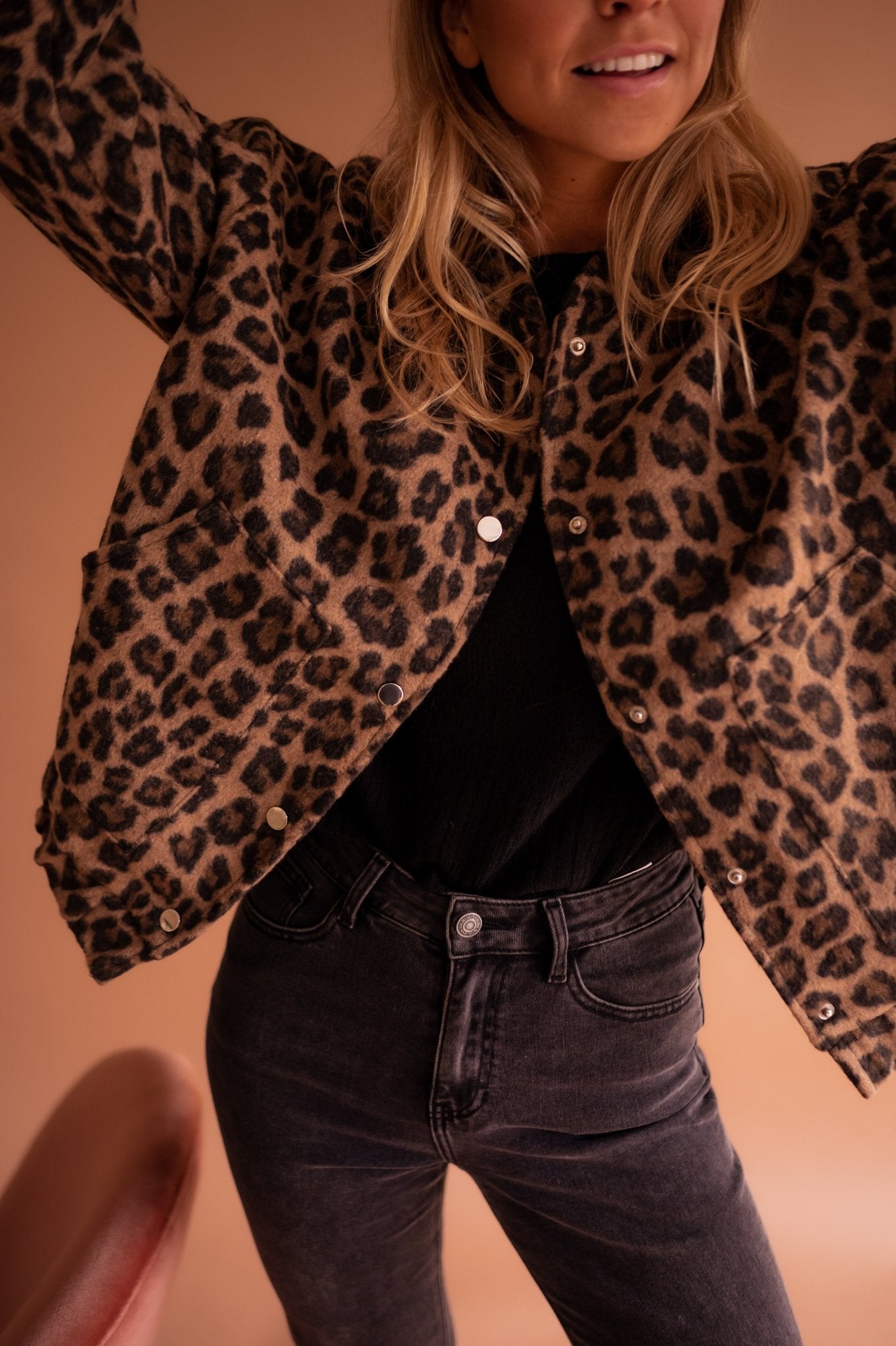 Leopard Jacket – Oversized Bomber Jacket for Women with Leopard Print-Myra Lina