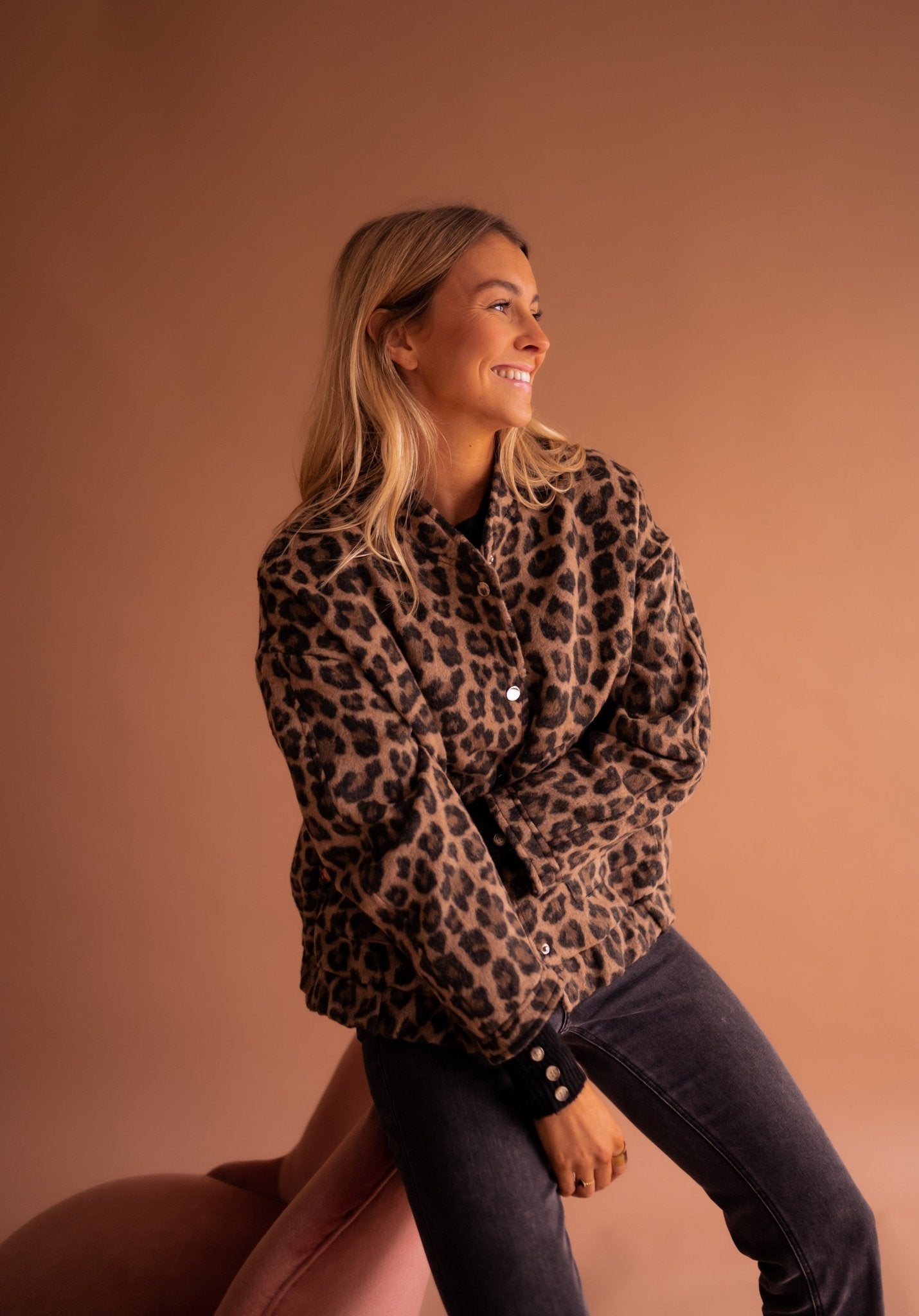 Leopard Jacket – Oversized Bomber Jacket for Women with Leopard Print-Myra Lina