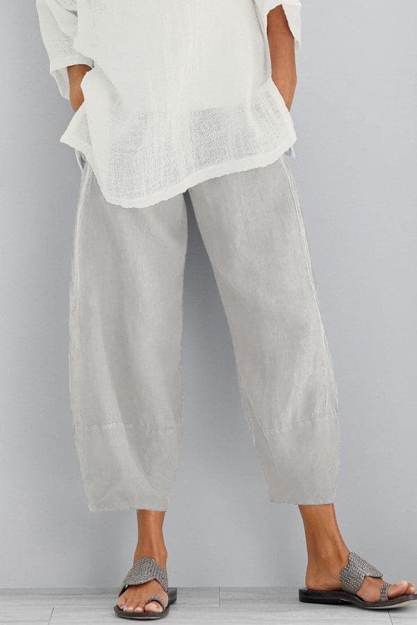 Linen Shorts – Short Loose-Fit Linen Pants for Women for Summer-Myra Lina