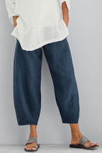 Linen Shorts – Short Loose-Fit Linen Pants for Women for Summer-Myra Lina