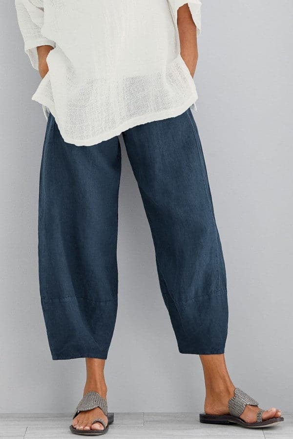 Linen Shorts – Short Loose-Fit Linen Pants for Women for Summer-Myra Lina