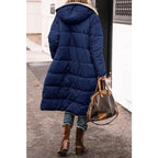 Long Puffer Coat | Hooded | Fleece Lined | Puffer Jacket | Women's Long Winter Jackets-Myra Lina