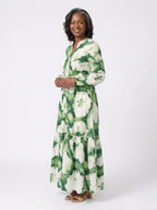 Long Sleeve Tiered Maxi Dress | Tie Waist-Myra Lina