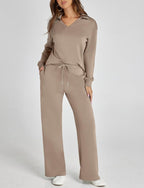 Lounge Set | Half Zip | Wide Leg | Tracksuit | Women's Loungewear-Myra Lina