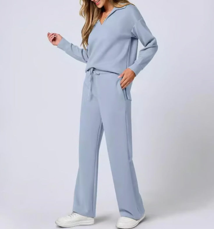 Lounge Set | Half Zip | Wide Leg | Tracksuit | Women's Loungewear-Myra Lina