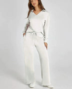 Lounge Set | Half Zip | Wide Leg | Tracksuit | Women's Loungewear-Myra Lina
