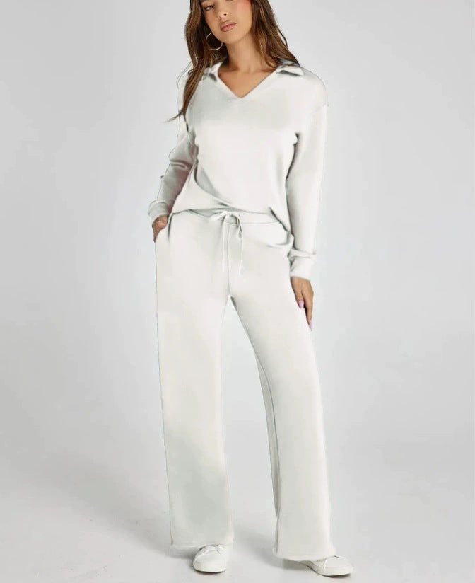 Lounge Set | Half Zip | Wide Leg | Tracksuit | Women's Loungewear-Myra Lina