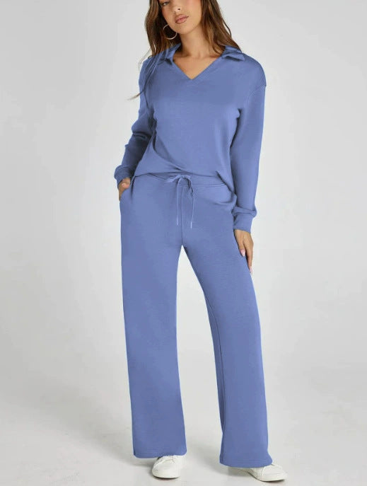Lounge Set | Half Zip | Wide Leg | Tracksuit | Women's Loungewear-Myra Lina