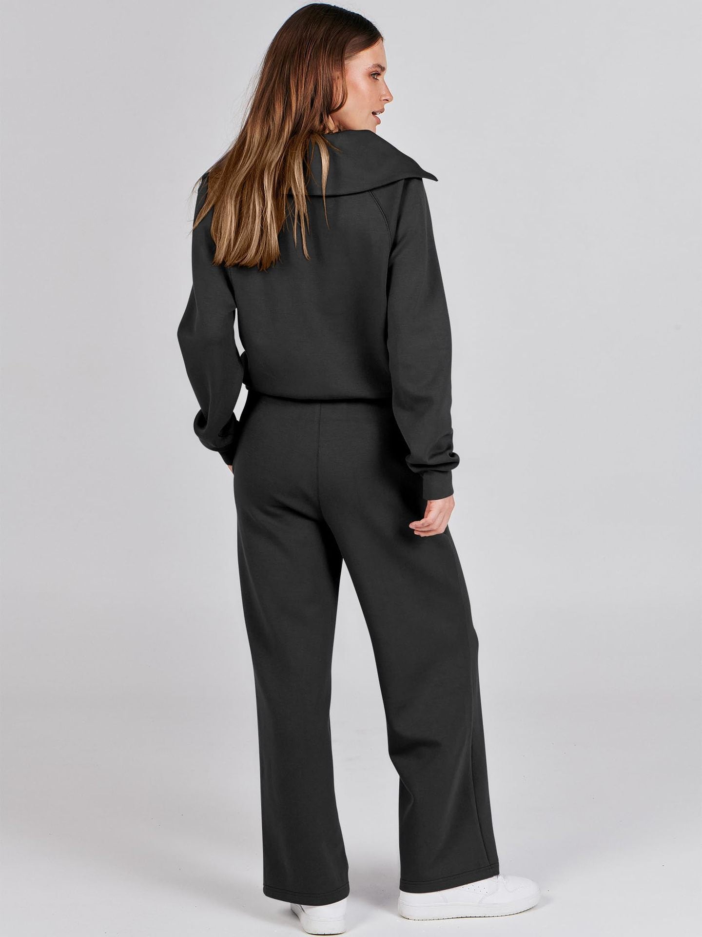 Lounge Set | Half Zip | Wide Leg | Tracksuit | Women's Loungewear-Myra Lina