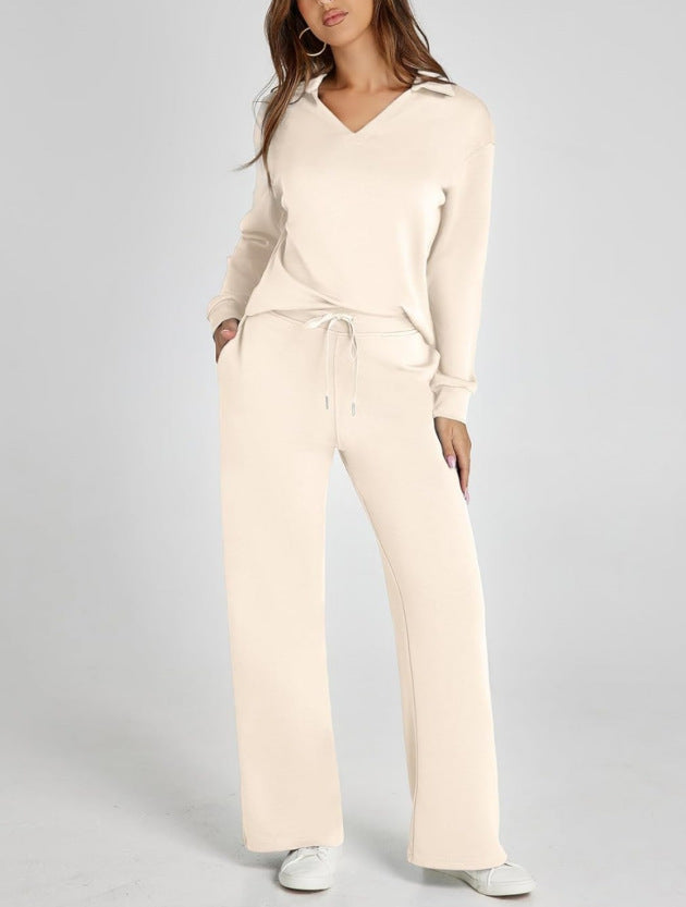 Lounge Set | Half Zip | Wide Leg | Tracksuit | Women's Loungewear-Myra Lina