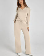 Lounge Set | Half Zip | Wide Leg | Tracksuit | Women's Loungewear-Myra Lina
