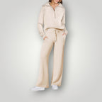 Loungewear Set | Half Zip | Wide Leg | Two-Piece Set | Women's Tracksuit-Myra Lina