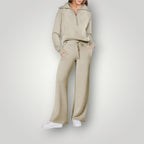 Loungewear Set | Half Zip | Wide Leg | Two-Piece Set | Women's Tracksuit-Myra Lina