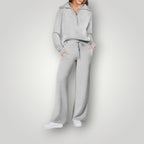 Loungewear Set | Half Zip | Wide Leg | Two-Piece Set | Women's Tracksuit-Myra Lina