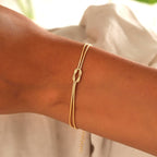 Love Knot Bracelet | Adjustable | Minimalist | Gold Bracelet | Women's Bracelet-Myra Lina