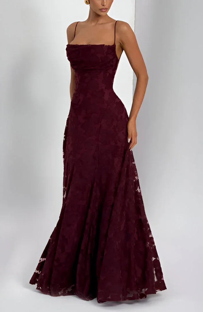Maxi Dress | Floral Thin Straps Wedding Guest Occasion-Myra Lina