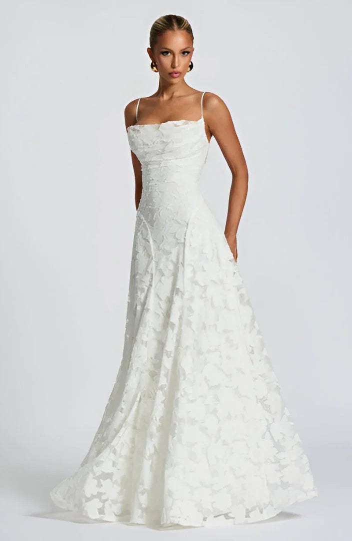 Maxi Dress | Floral Thin Straps Wedding Guest Occasion-Myra Lina