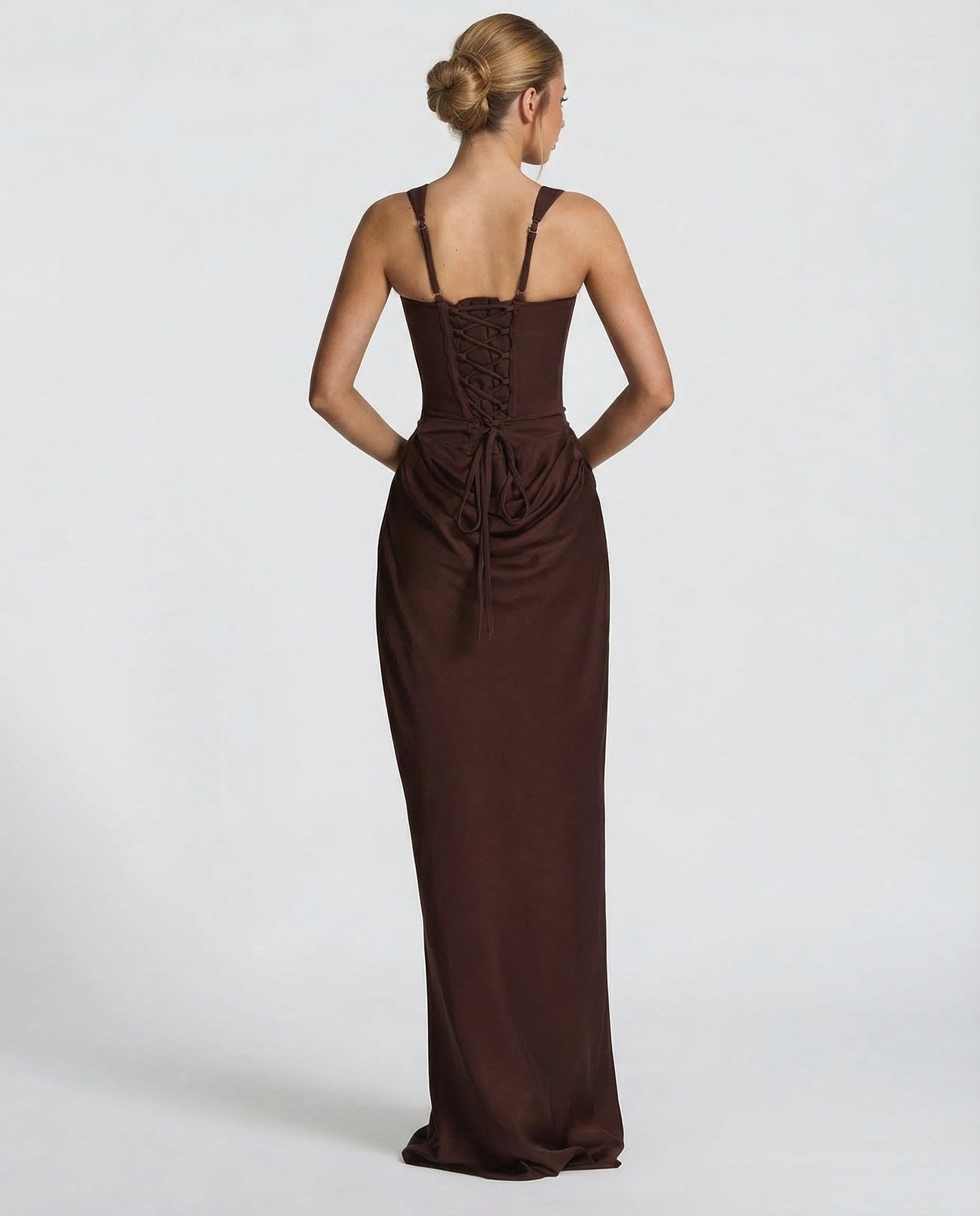 Maxi Dress | Square Neck Draped | Wedding Guest Formal-Myra Lina