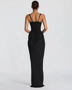 Maxi Dress | Square Neck Draped | Wedding Guest Formal-Myra Lina