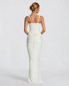 Maxi Dress | Square Neck Draped | Wedding Guest Formal-Myra Lina