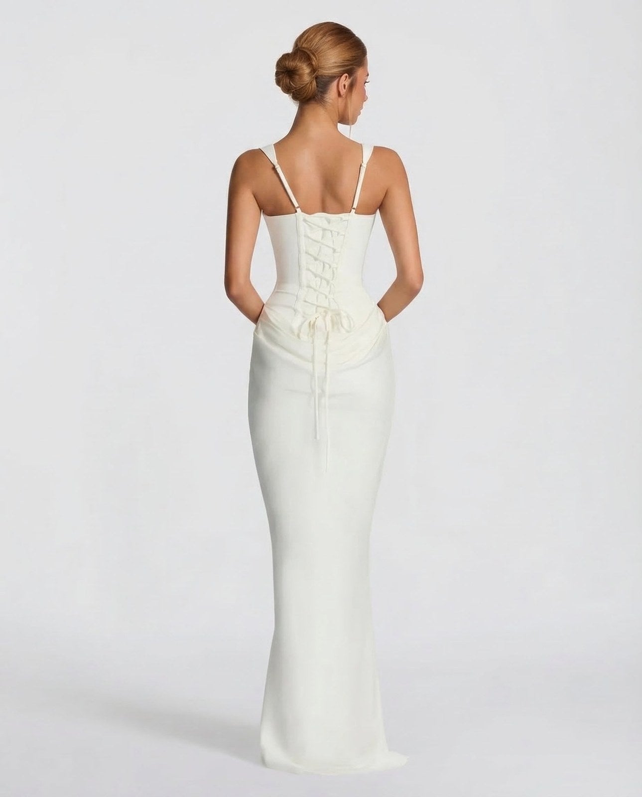 Maxi Dress | Square Neck Draped | Wedding Guest Formal-Myra Lina