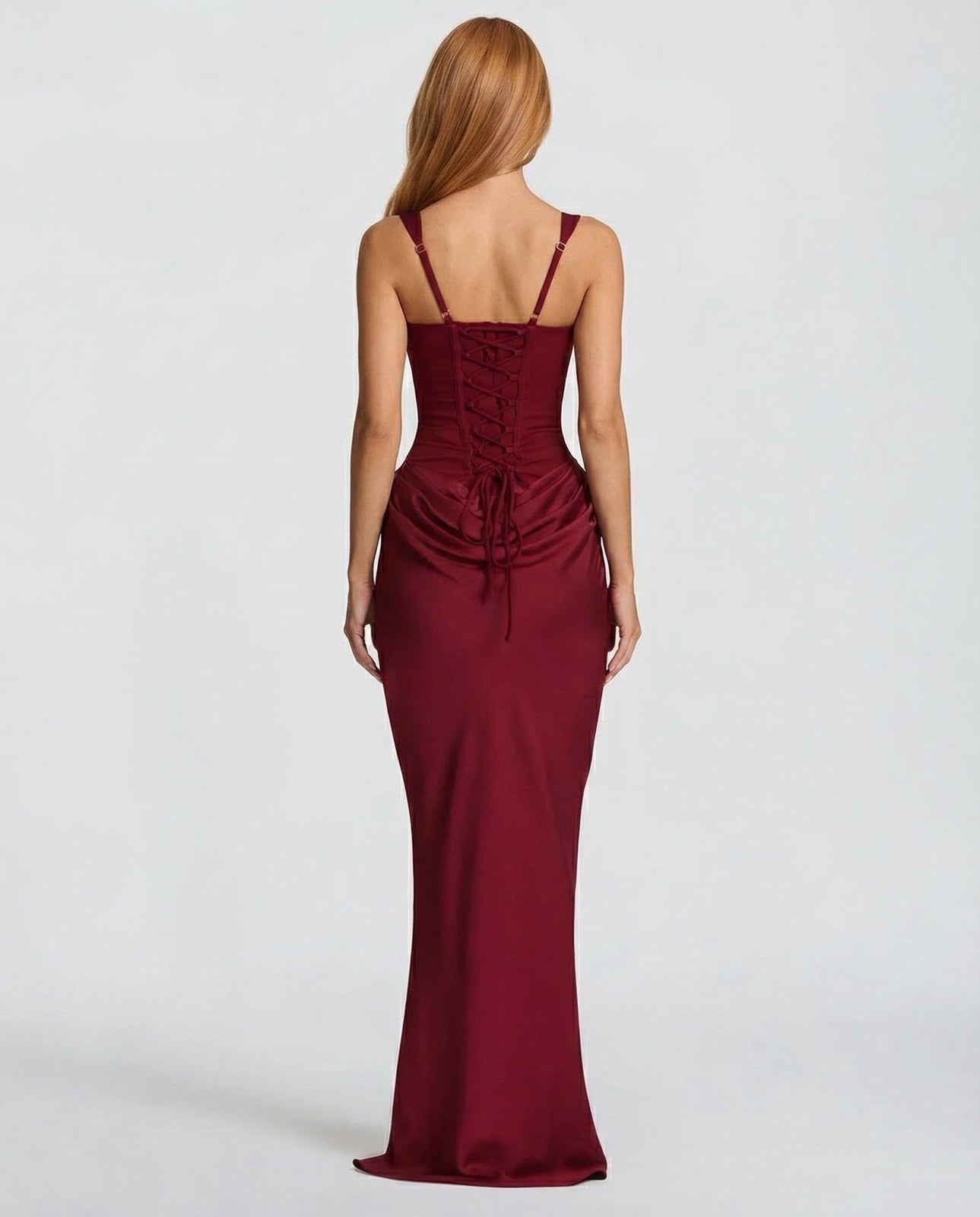 Maxi Dress | Square Neck Draped | Wedding Guest Formal-Myra Lina