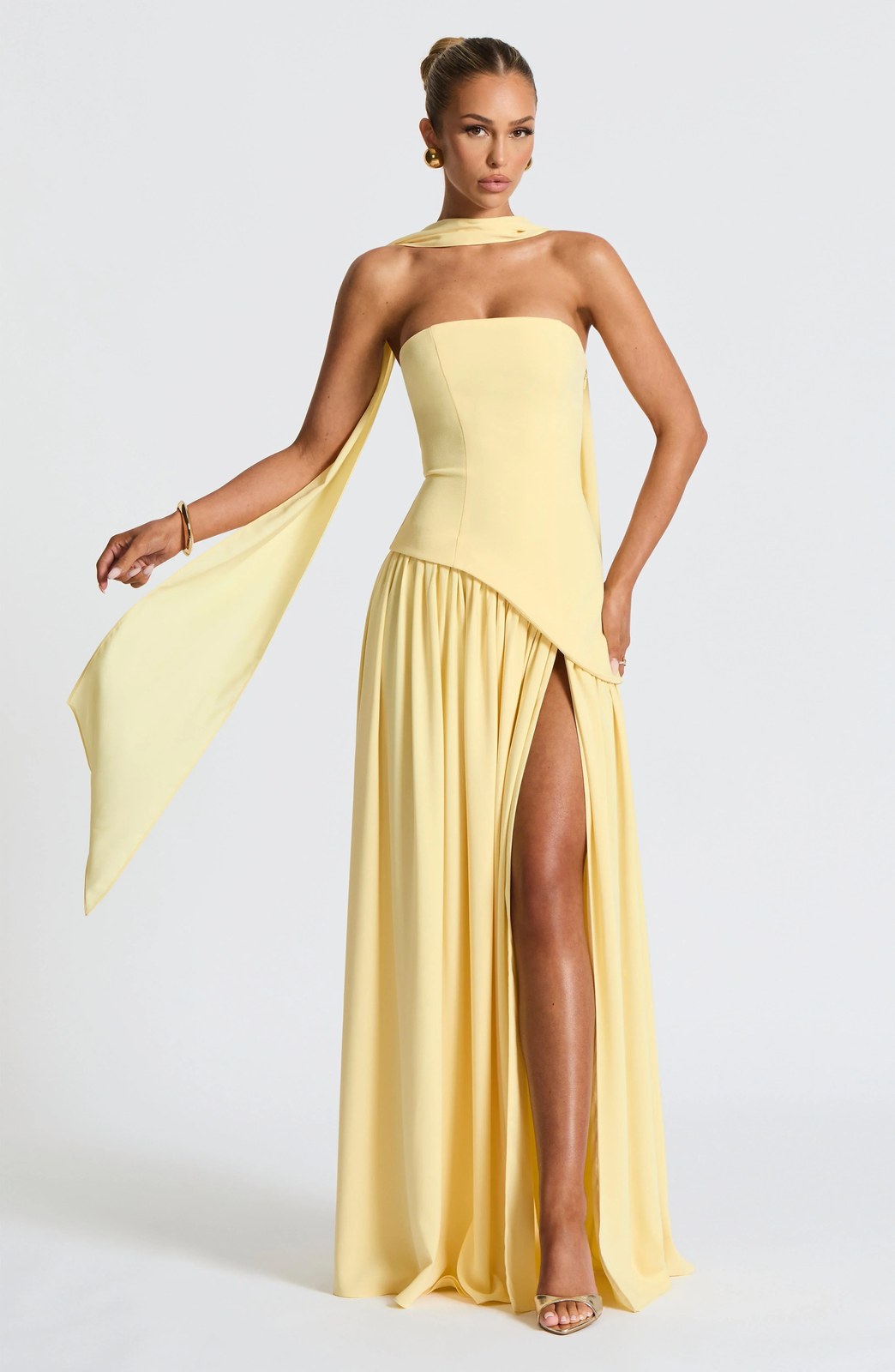 Maxi Dress | Strapless Corset High Slit Formal Wedding Guest-Myra Lina