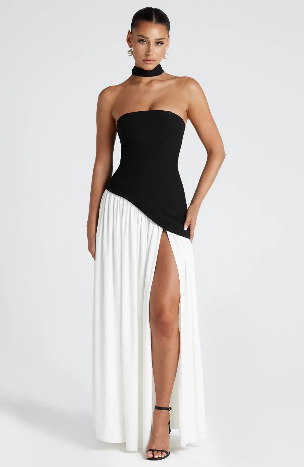 Maxi Dress | Strapless Corset High Slit Formal Wedding Guest-Myra Lina