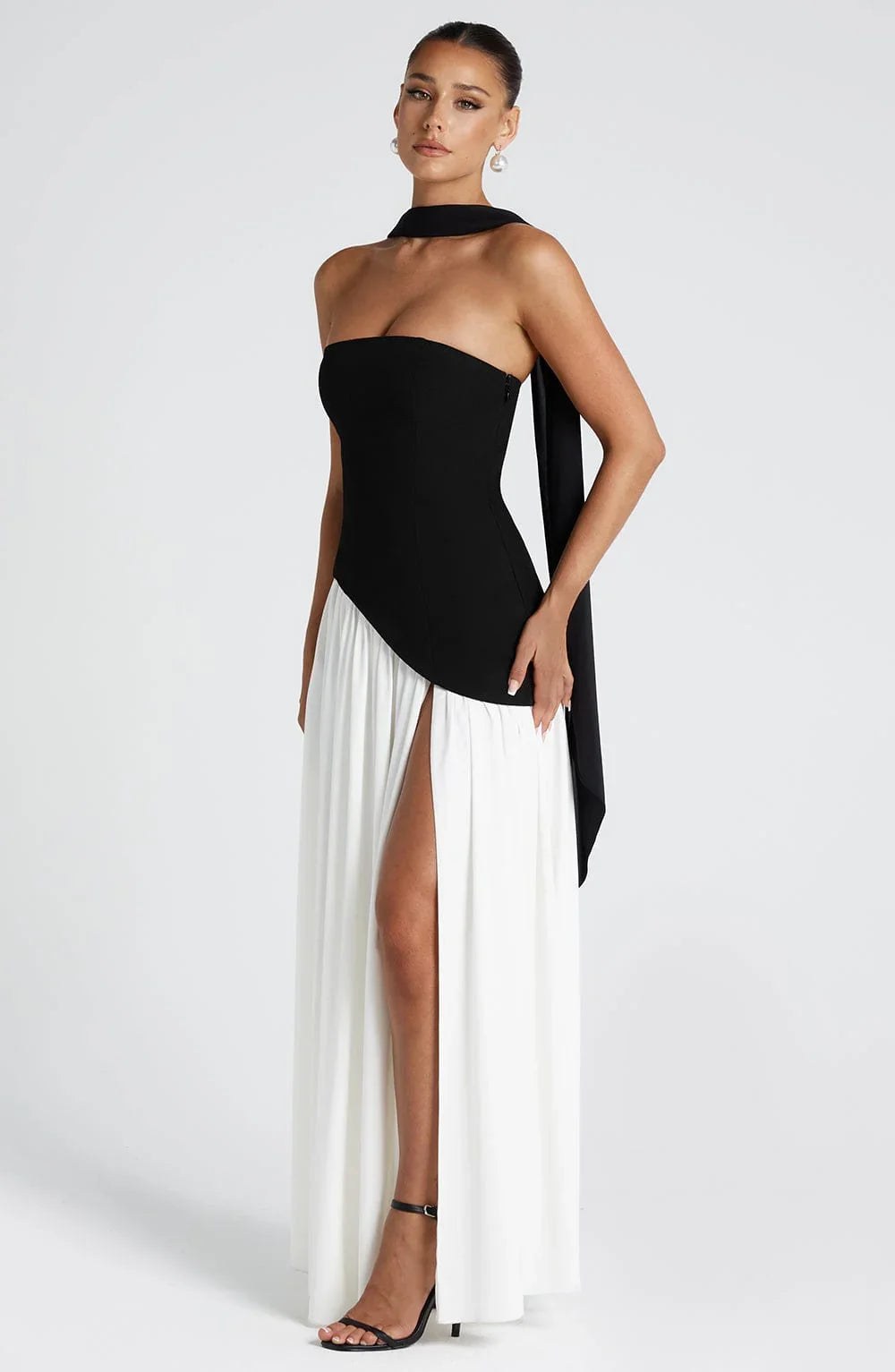 Maxi Dress | Strapless Corset High Slit Formal Wedding Guest-Myra Lina