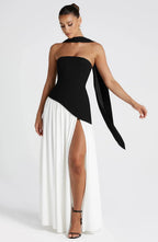 Maxi Dress | Strapless Corset High Slit Formal Wedding Guest-Myra Lina