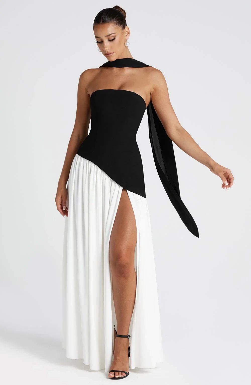 Maxi Dress | Strapless Corset High Slit Formal Wedding Guest-Myra Lina