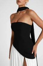 Maxi Dress | Strapless Corset High Slit Formal Wedding Guest-Myra Lina