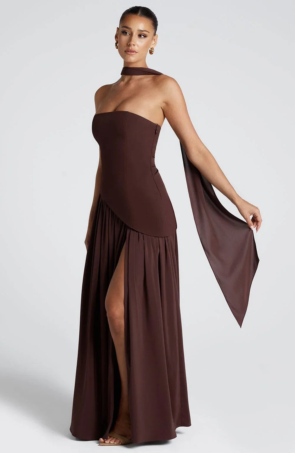 Maxi Dress | Strapless Corset High Slit Formal Wedding Guest-Myra Lina