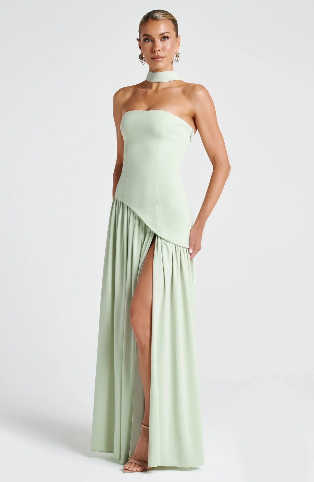 Maxi Dress | Strapless Corset High Slit Formal Wedding Guest-Myra Lina