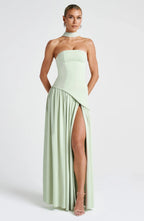 Maxi Dress | Strapless Corset High Slit Formal Wedding Guest-Myra Lina