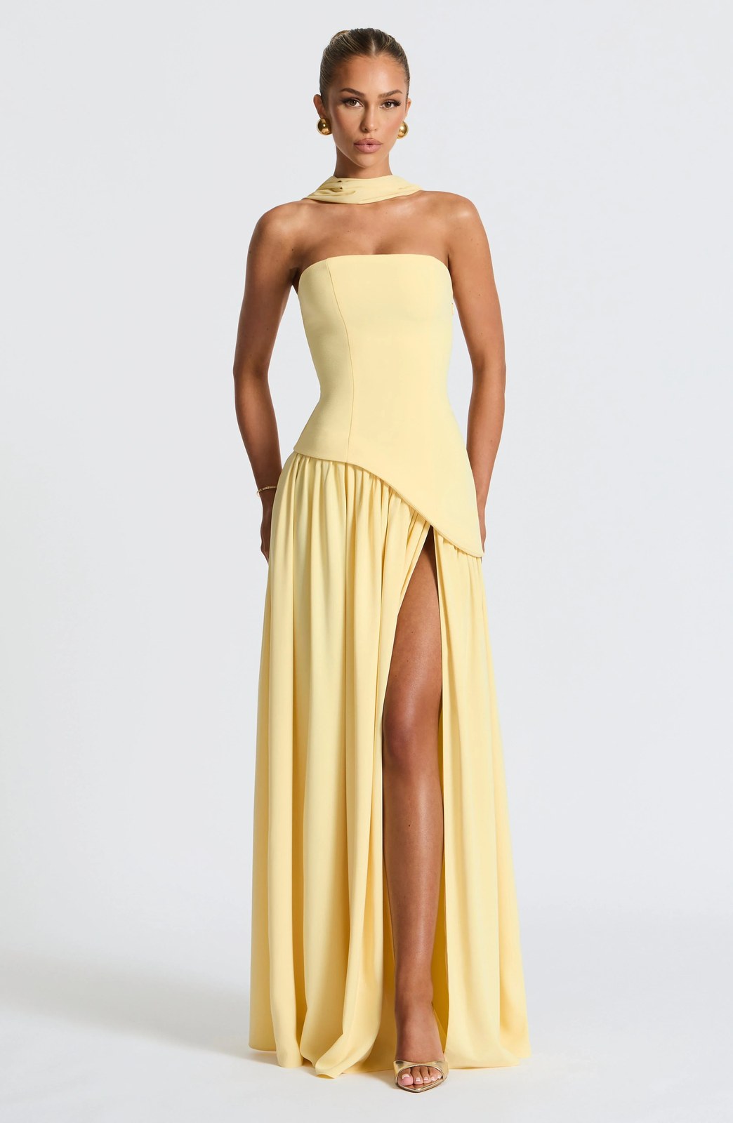 Maxi Dress | Strapless Corset High Slit Formal Wedding Guest-Myra Lina