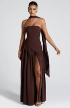 Maxi Dress | Strapless Corset High Slit Formal Wedding Guest-Myra Lina